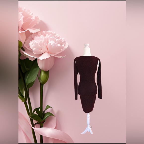 Glittery fun dress, moves with you. Burgundy/Marroon - Picture 2 of 2